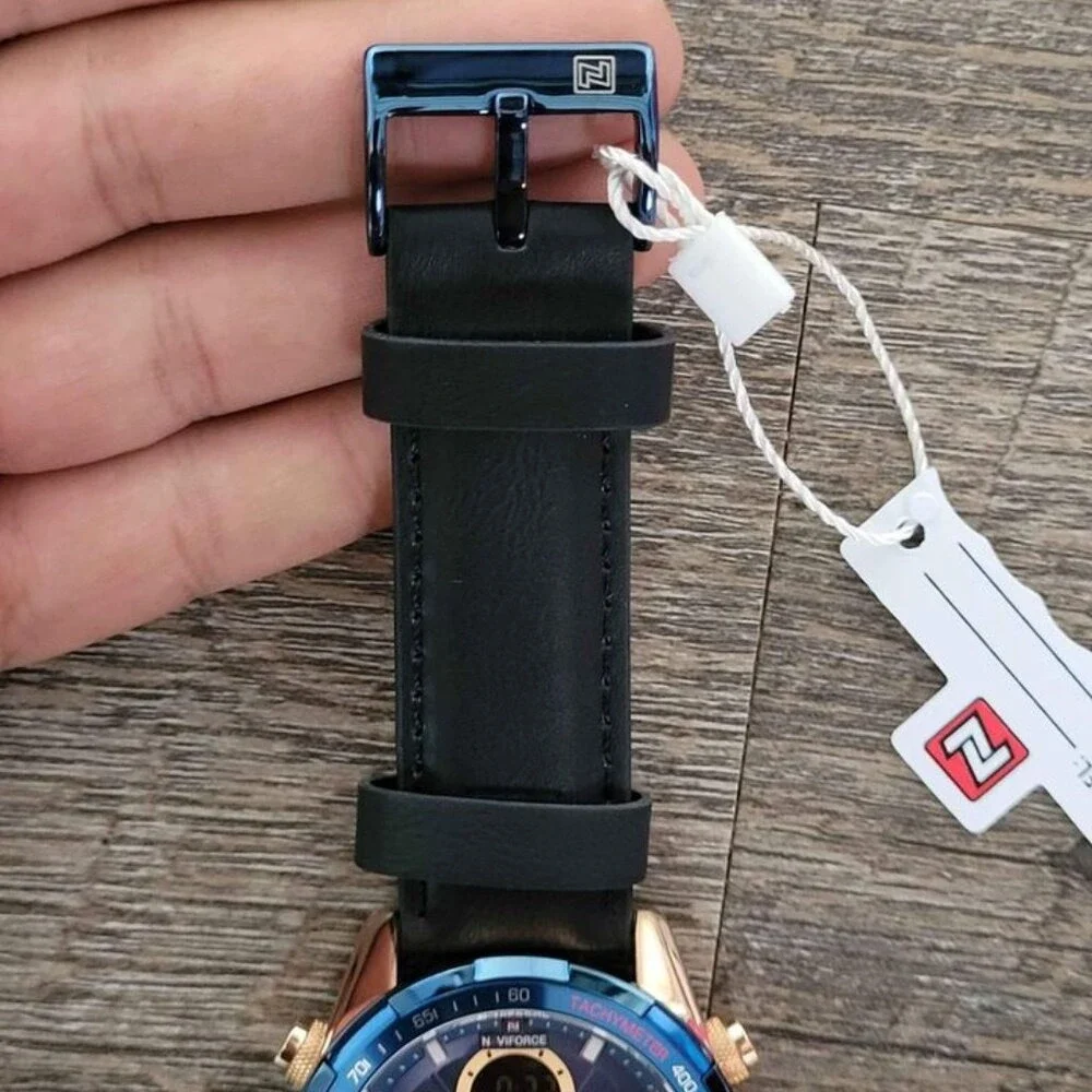 Naviforce Dual Display Watch in Leather For‎ Men
